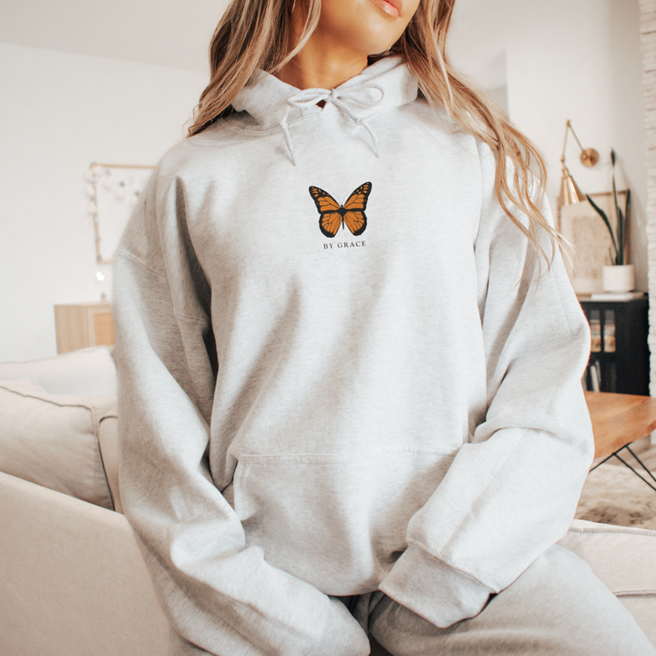 By Grace Butterfly Embroidered Hoodie