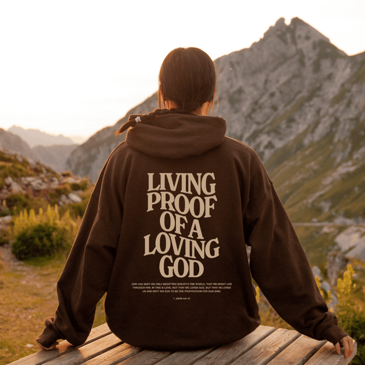 Living Proof of a Living God Brown Unisex Hoodie