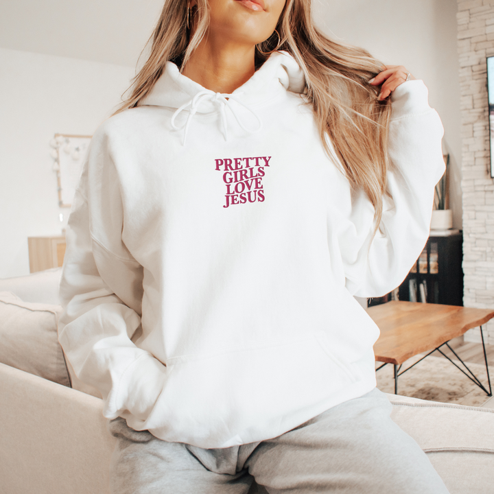 Pretty Girls Love Jesus Embroided Hoodie