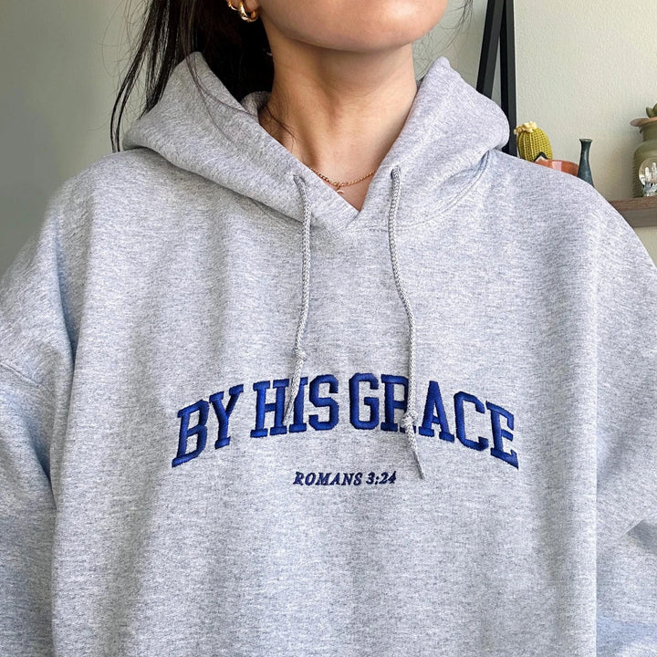 By His Grace Embroidered Hoodie