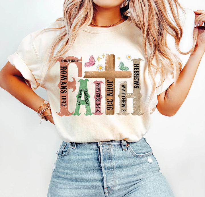 Faith Floral Cross Tee